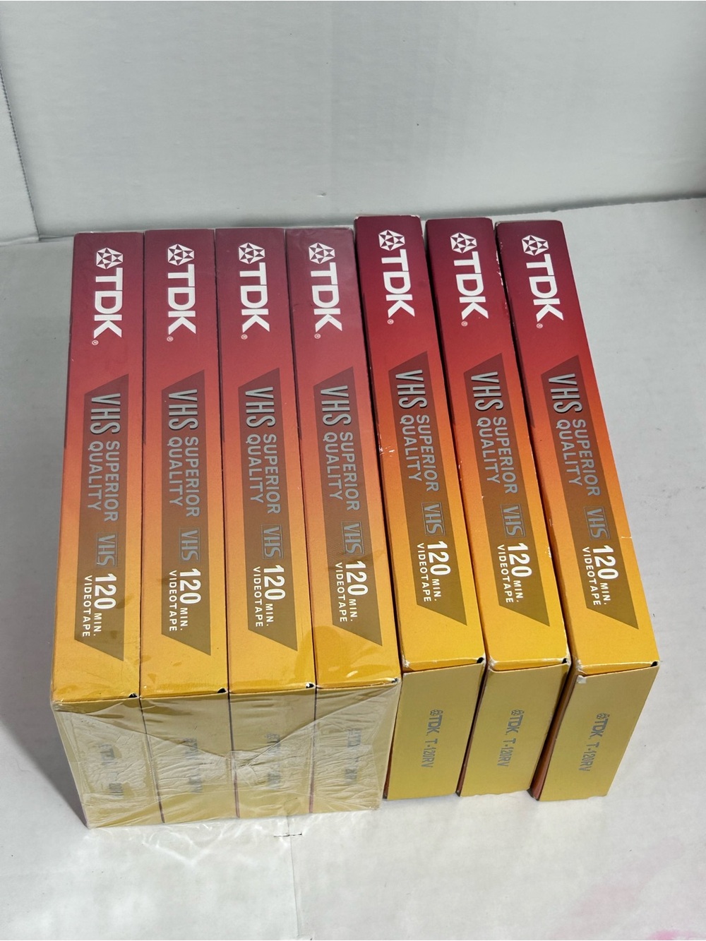 TDK VHS 120min Video Tapes - Red to Yellow Gradient (7-Pack)